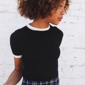 Brandy Melville black and white crop top
